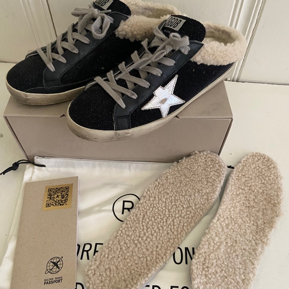Golden Goose super star sabot shearling fur 39
